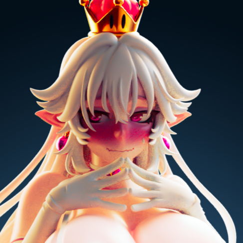 Princess Booette Shy & Chubby Statue | Super Mario Fan Art by Officer Rhu SFW,NSFW,Futa 3d printed,Princess Booette statue,futa statue,Super Mario statue,furry statue,nsfw statue