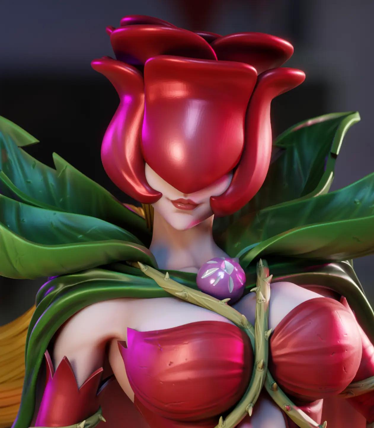 Rosemon Statue | Digimon Fan Art by 3Dmoonn SFW 3d printed,3d printed statue,Rosemon Statue,Digimon statue