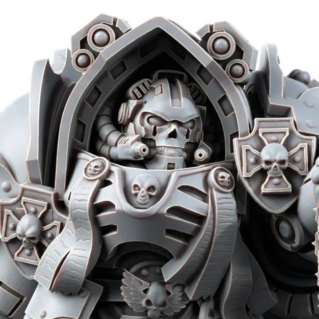 Imperial Exolothreftis Chaplain Miniature | 40k Fan Art by Across the Realms SFW 3d printed miniature,3d printed,miniature,sfw miniature,warhammer 40k,40k miniature,Imperial Exolothreftis Chaplain,Grimdark