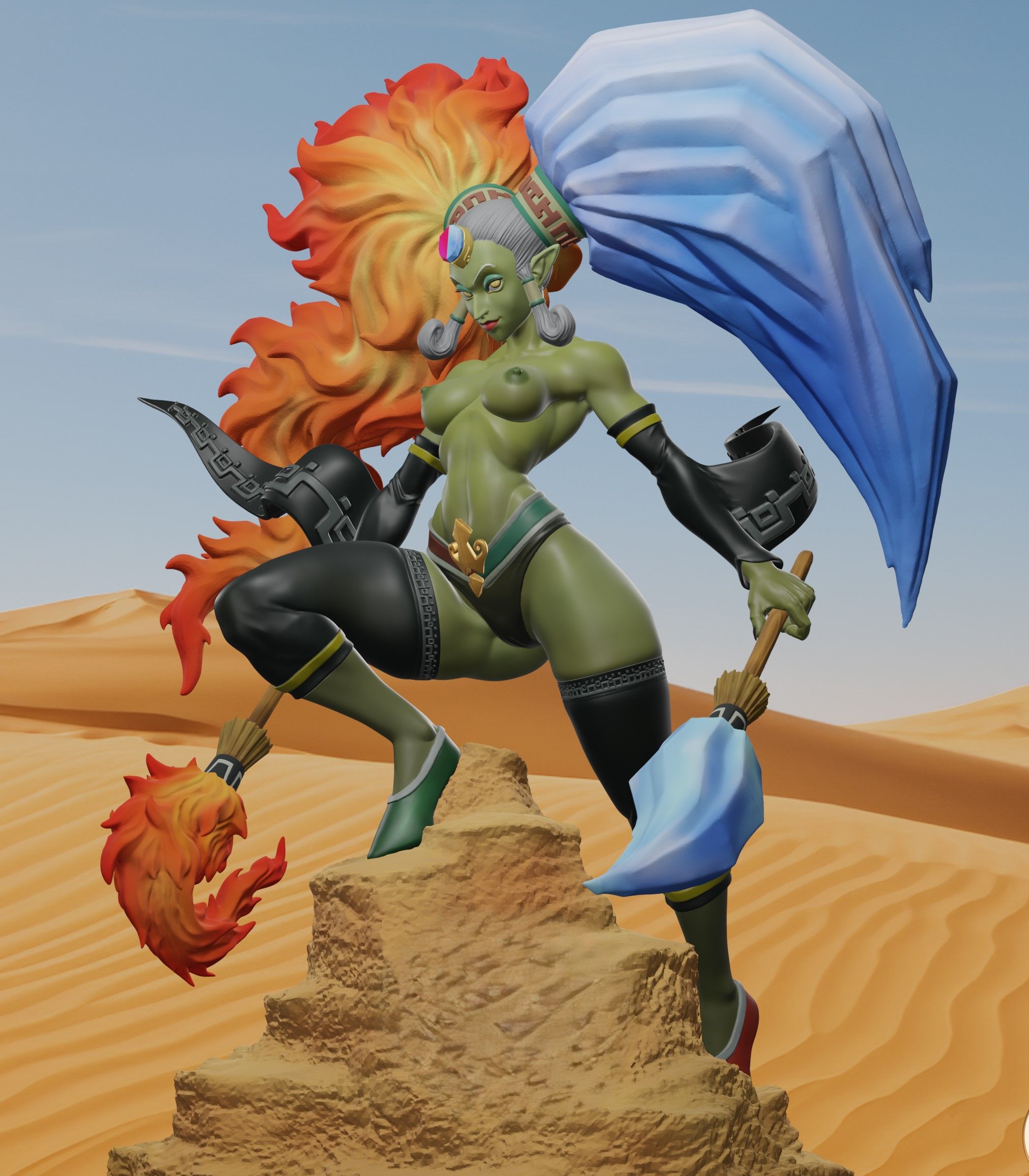 Twinrova Statue | The Legend of Zelda Fan Art by Freyas Fantasys SFW,NSFW,Futa 3d printed statue,3d printed,nsfw statue,futa statue,Twinrova Statue,The Legend of Zelda Statue