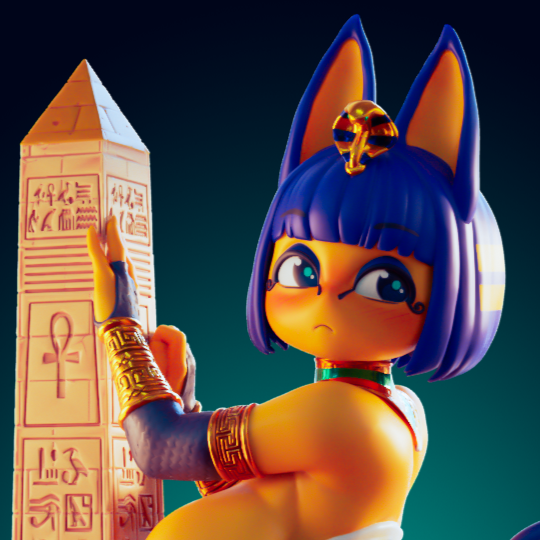 Statue Ankha Super Chubby | Animal Crossing Fan art par Officer Rhu SFW,NSFW,Futa 3d printed statue,3d printed,nsfw statue,furry statue,Ankha Statue,Animal Crossing Statue,futa statue