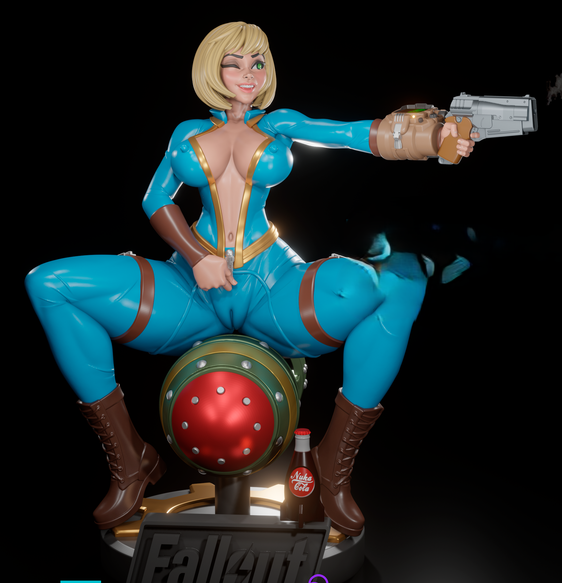 Vault Girl Statue | Fallout Fan Art by Digital Dark SFW,NSFW,Futa 3d printed statue,3d printed,nsfw statue,3d printed figure,futa statue,Vault Girl Statue,Fallout Statue