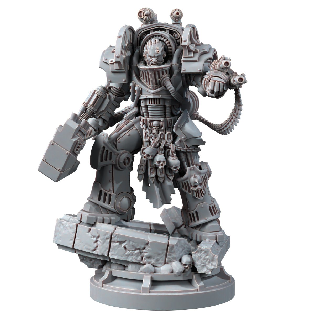 Chaos Prime The Iron Knight Miniature | 40k Fan Art by glukivnete SFW 3d printed miniature,3d printed,miniature,sfw miniature,warhammer 40k,40k miniature,Chaos Prime The Iron Knight,Perturabo Primarch of the Iron Warriors Legion