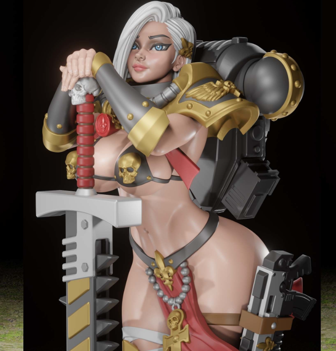 Statua Sister of Battle | Fan art 40k di Digital Dark SFW,NSFW,Futa 3d printed statue,3d printed,nsfw statue,futa statue,3d printed figure,Sister of Battle Statue ,warhammer 40k statue