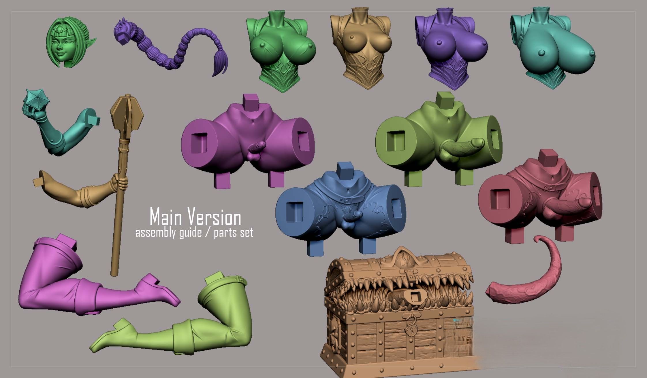 Statua Shadowheart e Mimic | Baldur’s Gate 3 Fan art di Digital Dark SFW,NSFW,Futa 3d printed statue,3d printed,nsfw statue,3d printed figure,Shadowheart and Mimic Statue,Baldur's Gate 3,futa statue