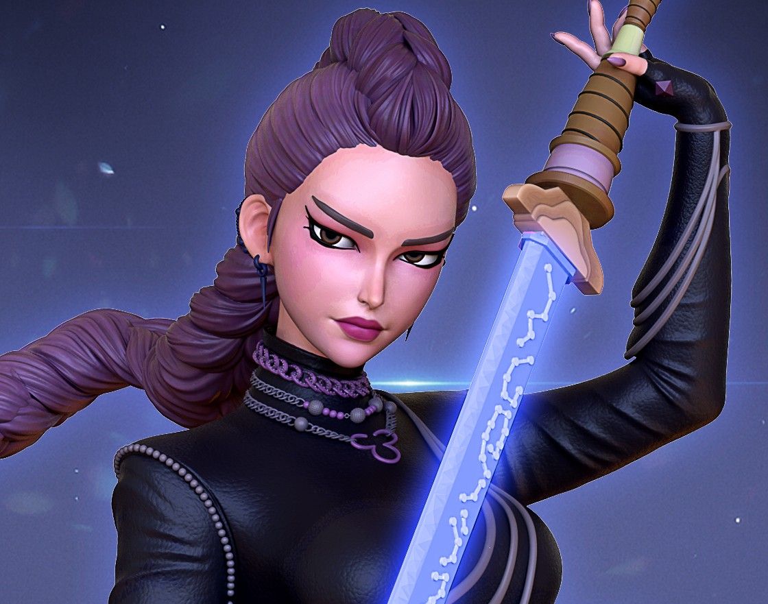 Rumi Statue | KPop Demon Hunters Fan Art by OXO3D SFW 3d printed,3d printed figure,KPop Demon Hunters Statue,Rumi Statue,sfw statue