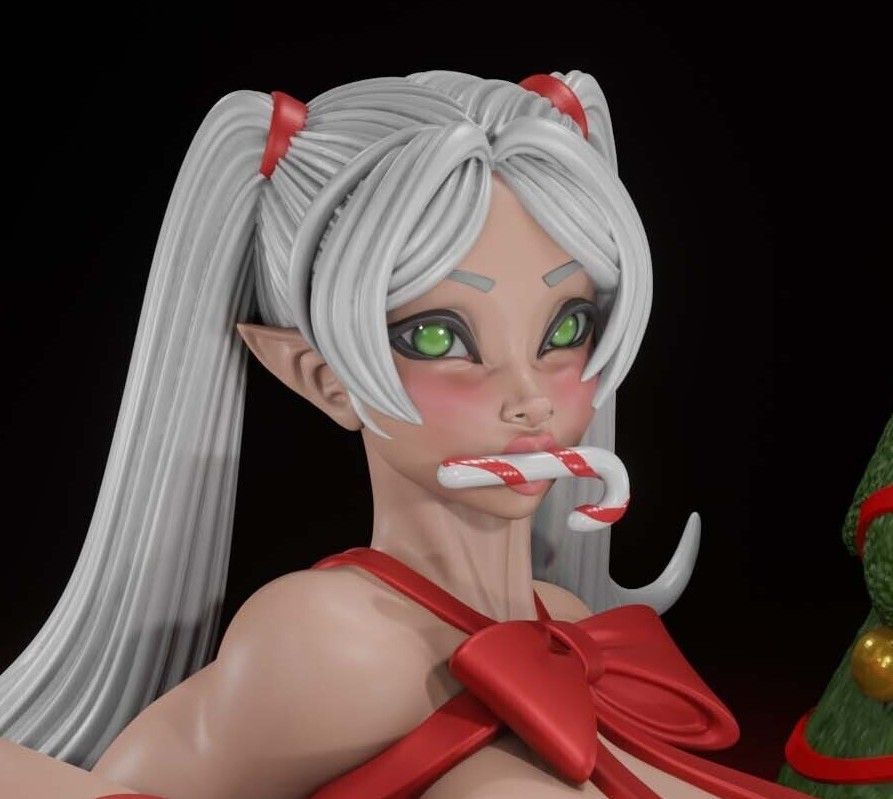 Statua Frieren Xmas | Frieren: Beyond Journey's End Fan art di Digital Dark SFW,NSFW,Futa 3d printed statue,3d printed,nsfw statue,3d printed figure,Frieren Xmas Statue,futa statue