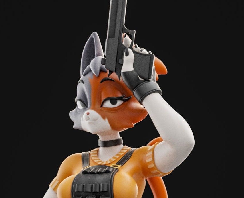 Statua Meowdy Pardner Furry | Originale Fan Art di Anyonensfw SFW,NSFW 3d printed statue,3d printed,nsfw statue,3d printed figure,Meowdy Pardner Statue,furry statue