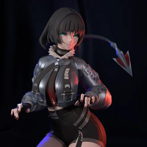 Jane Doe Statue | Zenless Zone Zero Fan Art by FunserviceSTL SFW,NSFW 3d printed statue,nsfw statue,Jane Doe statue,Zenless Zone Zero,3d printed figure,3d printed