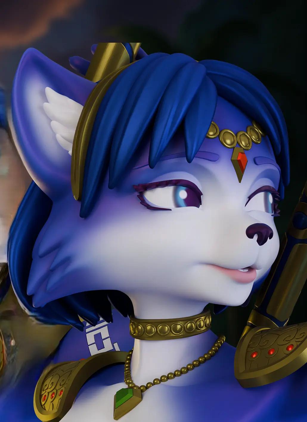 Krystal Fox Statue | Star Fox Fan Art by navekstudio SFW,NSFW,Futa 3d printed,3d printed statue,nsfw statue,Star Fox,Krystal Fox Statue,futa statue