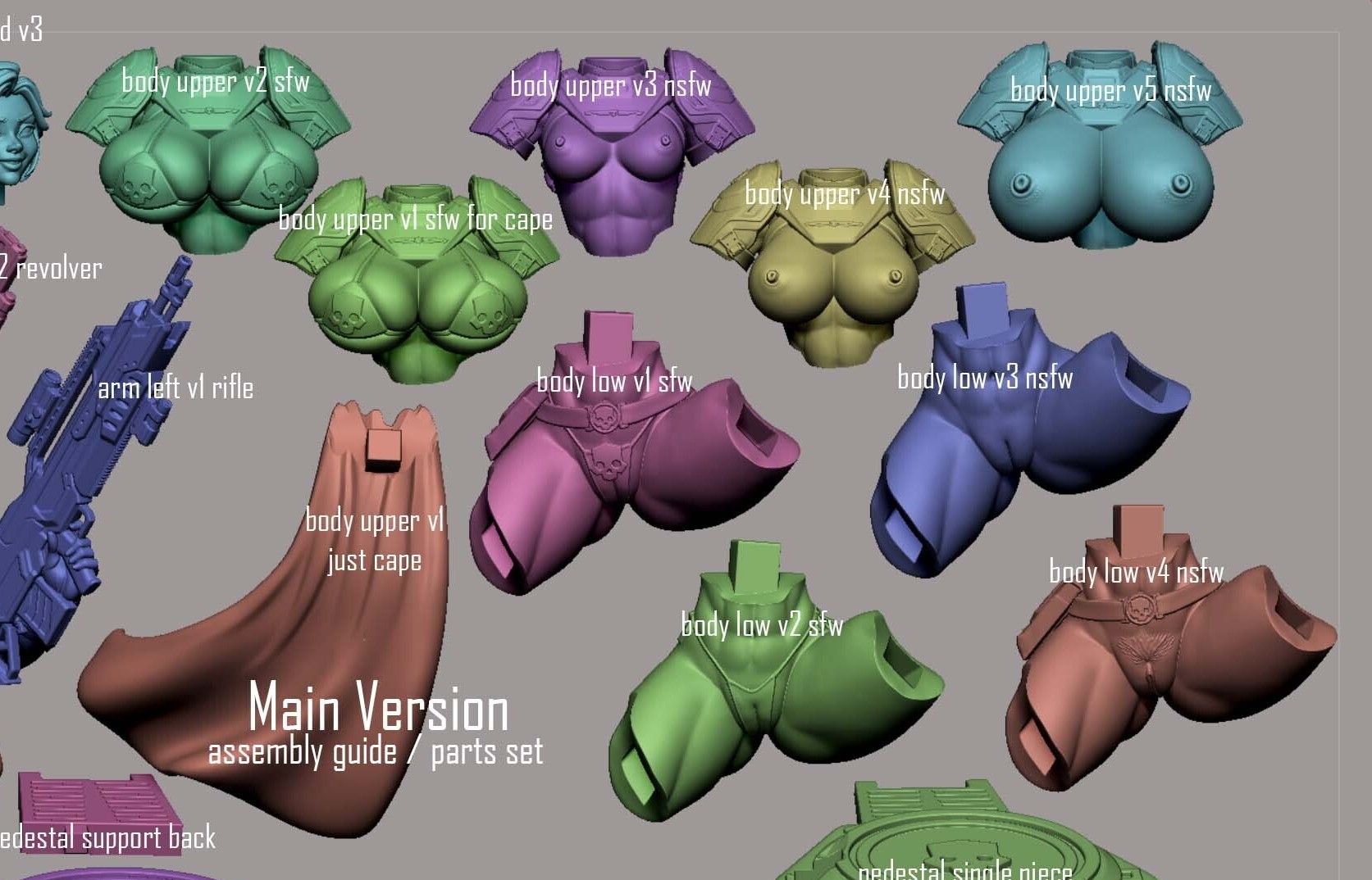 Statue Helldiver Girl | Helldiver 2 Fan Art par Digital Dark SFW,NSFW,Futa 3d printed statue,3d printed,nsfw statue,futa statue,3d printed figure,Helldiver Girl Statue