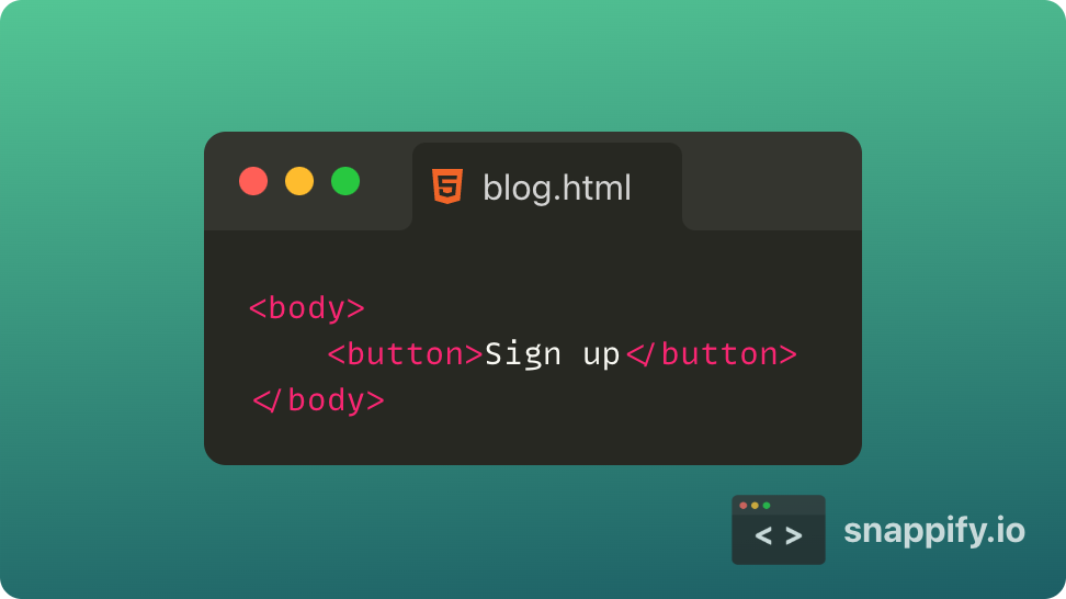 Screenshot of html code