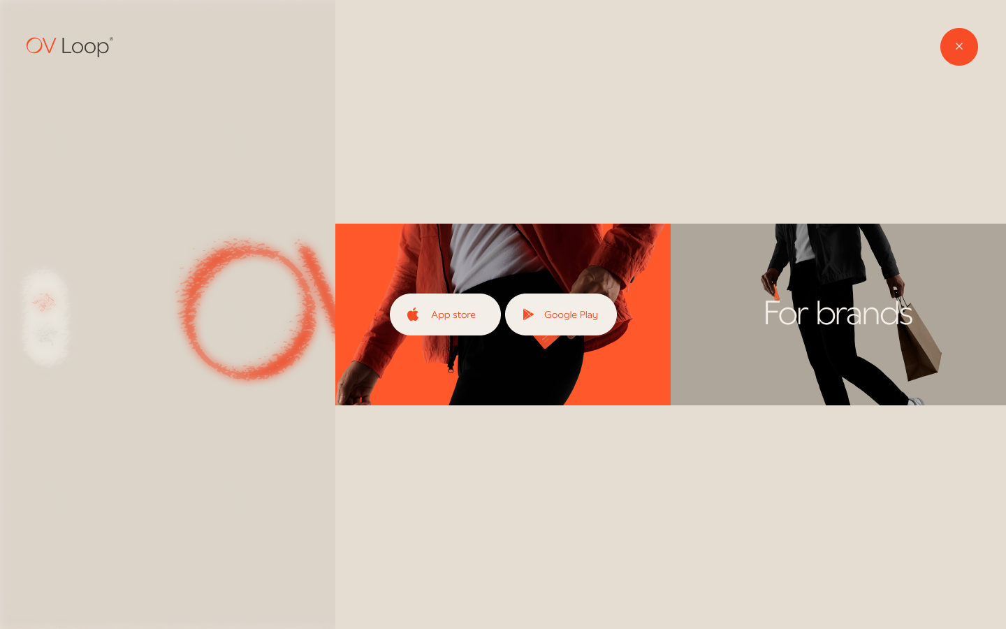 A closeup of the OV Loops website