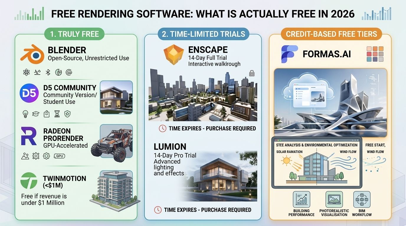 Free Rendering Software: What Is Actually Free in 2026