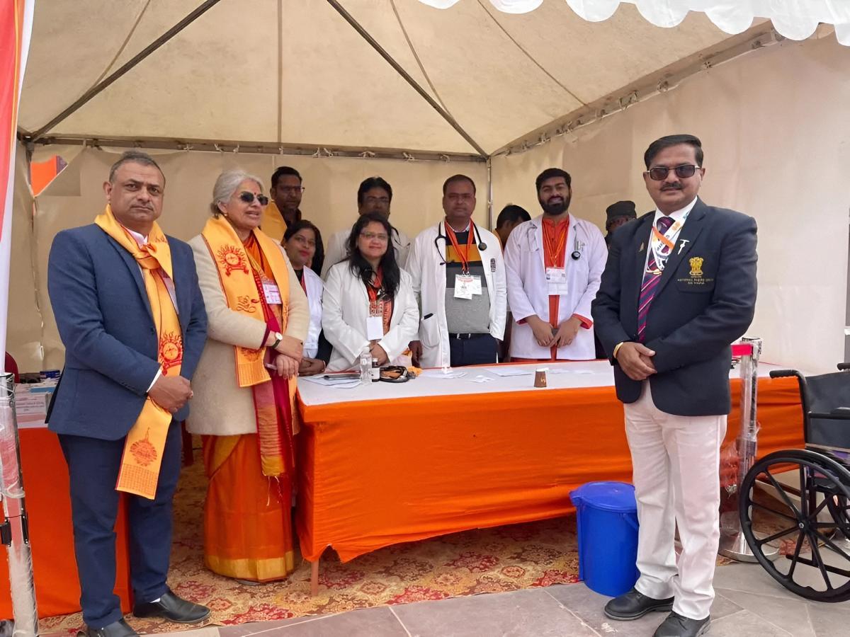 Medical team at a field healthcare service camp