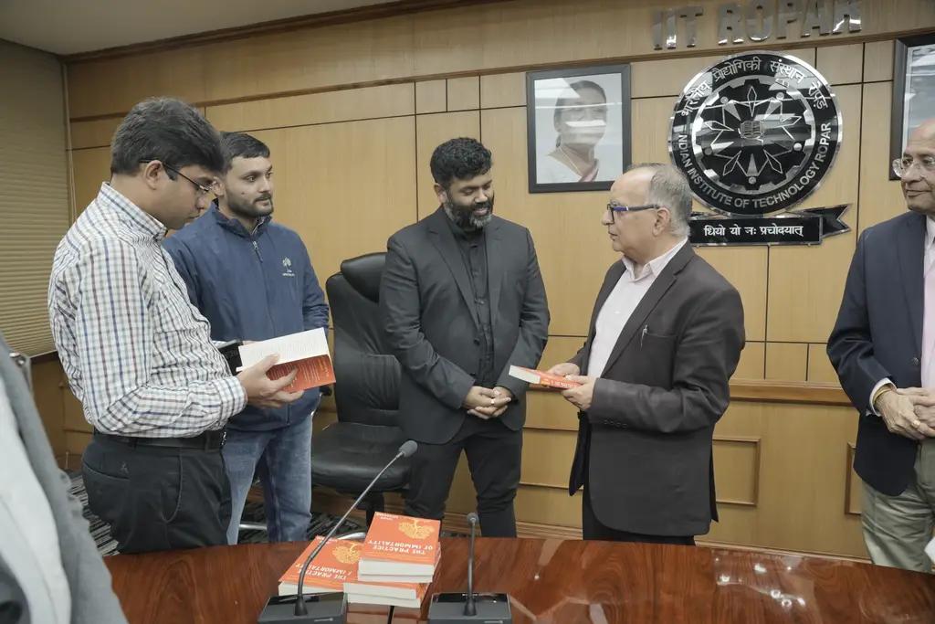 Ishan Shivanand meeting with IIT Ropar faculty during an education initiative