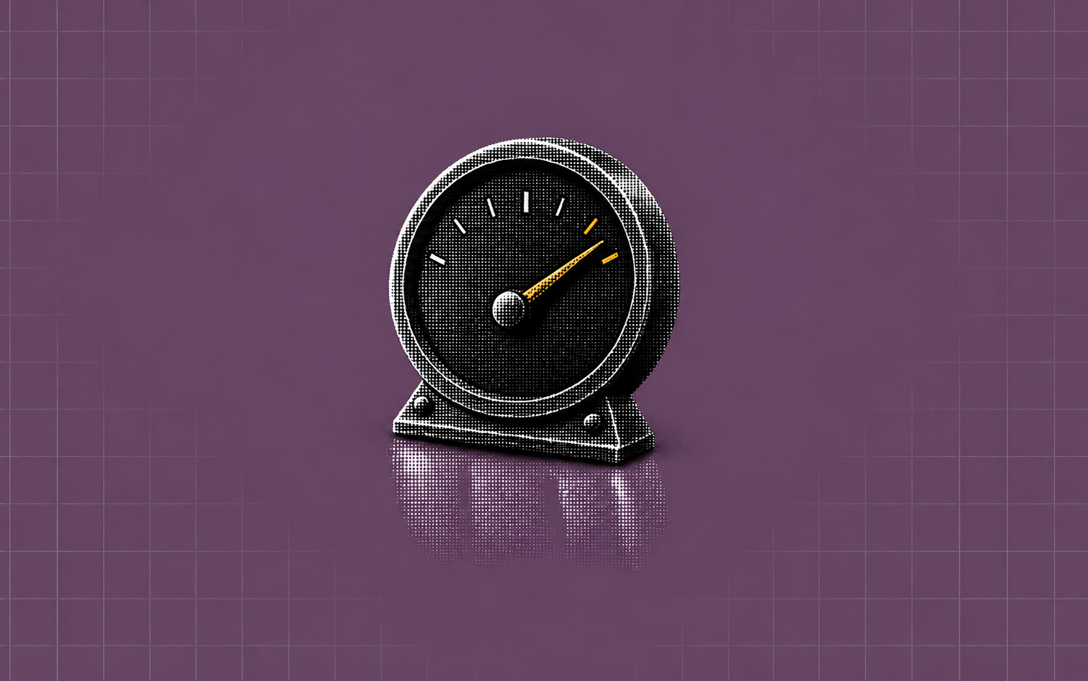 A halftone gauge with an amber needle near its threshold, representing liquidation risk.