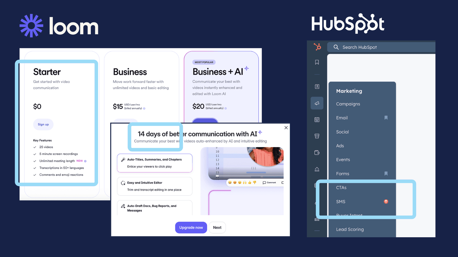 Loom and Hubspot
