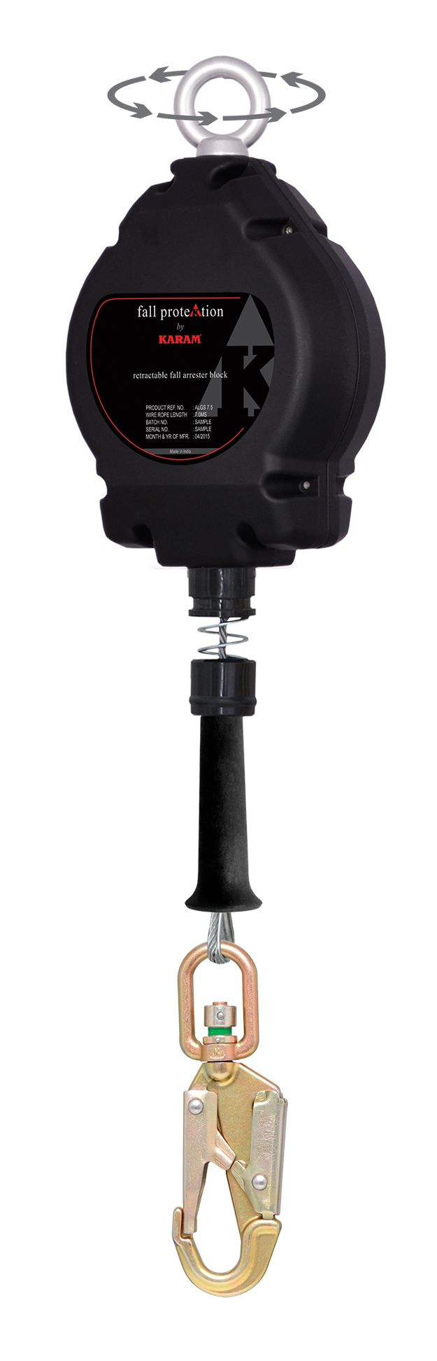 KARAM ALGS 05 Retractable Block aluminium Casing with G.I. Wire Rope