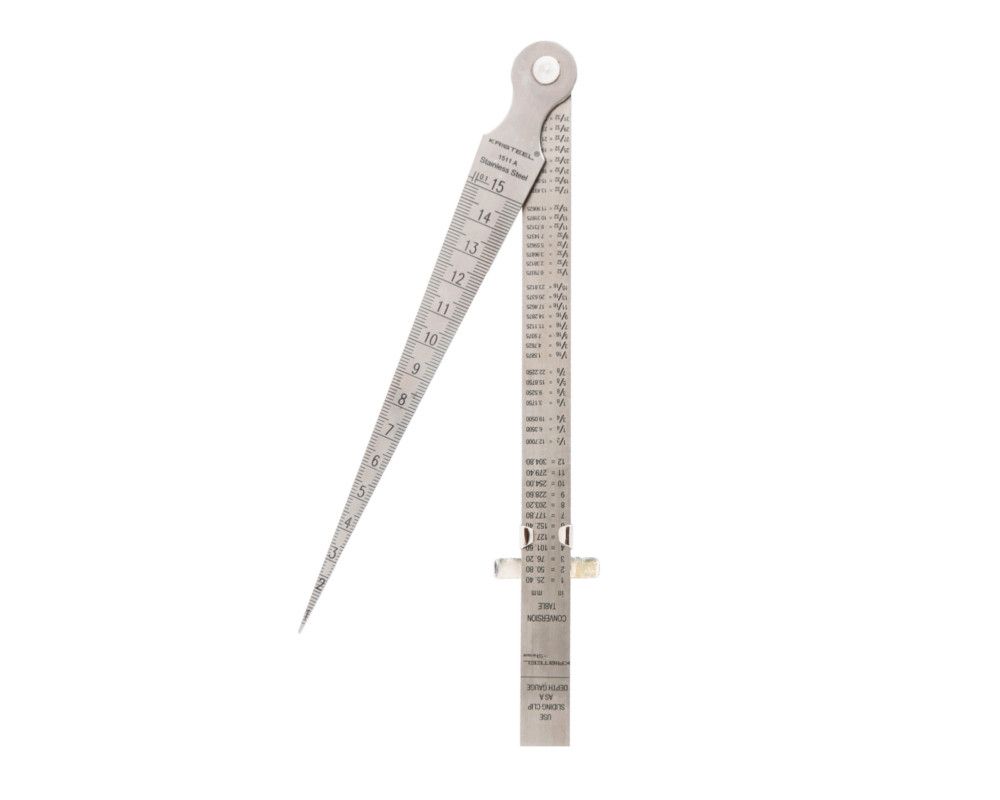 Kristeel BORE GAUGE 1-15MM WITH POCKET CLIP RULE 150MM