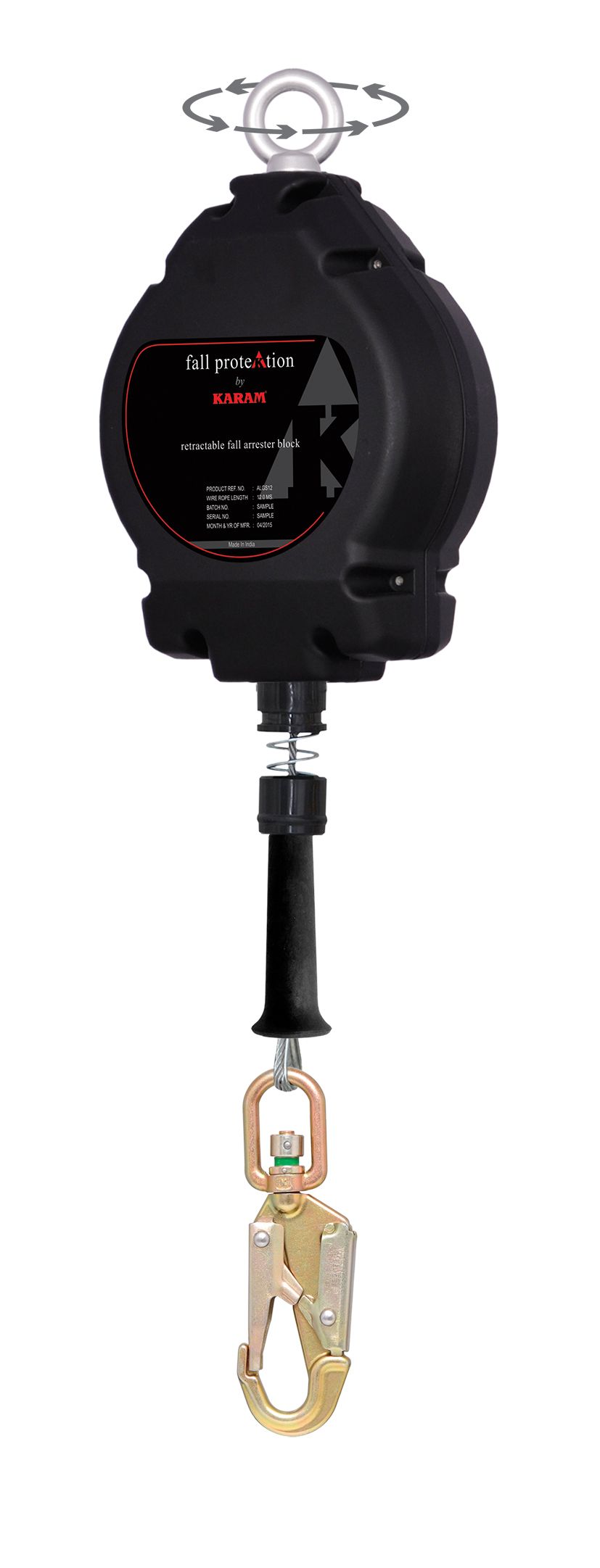 KARAM ALGS 12 Retractable Block aluminium Casing with G.I. Wire Rope