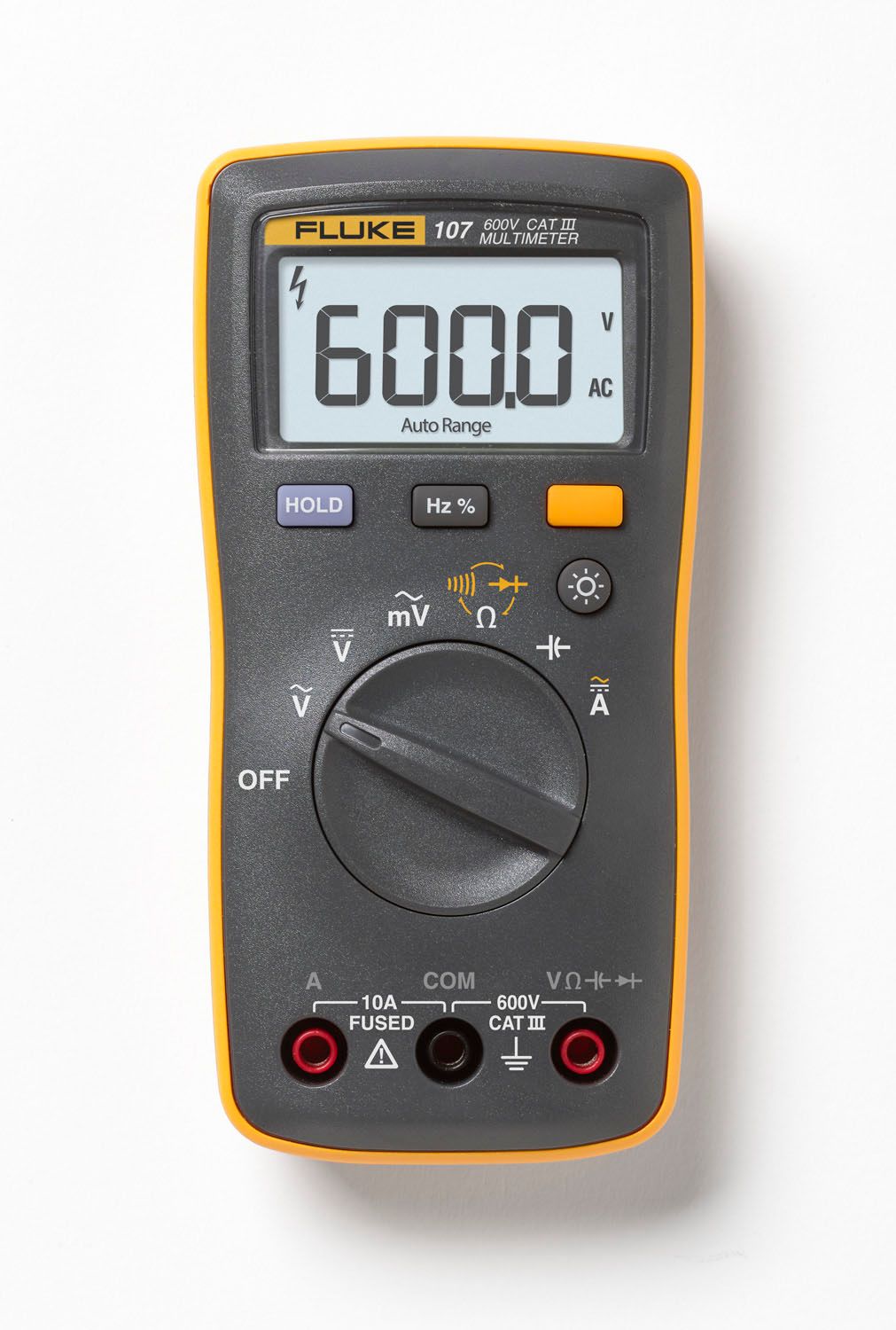 FLUKE 107 Palm-sized Digital Multimeter – 600V, AC/DC