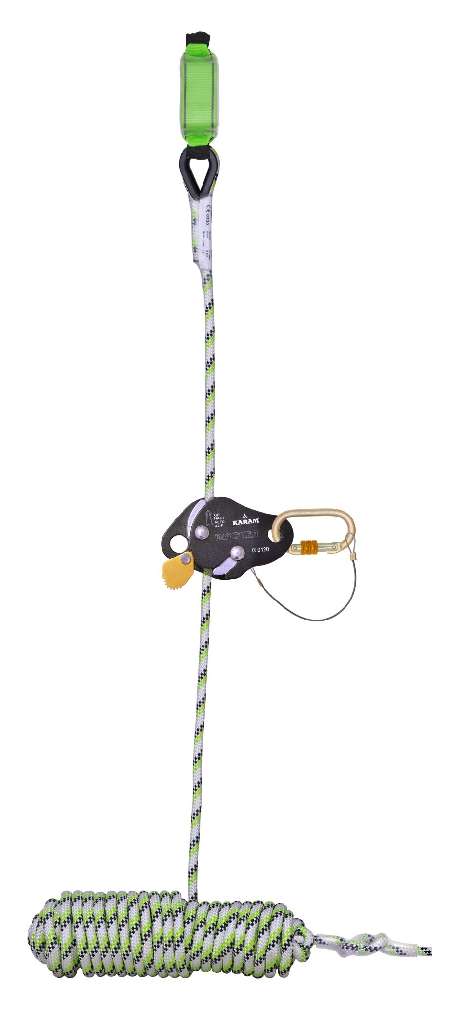 KARAM PN 2006 Detachable Aluminium Fall Arrester on Kernmantle Rope Anchorage Line