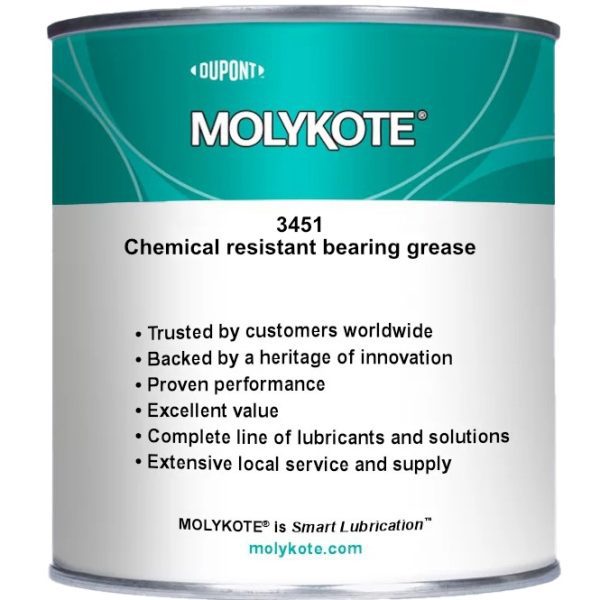 Molykote 3451 Chemical Resistant NLGI Grade 2 Bearing Grease 1 kg Can