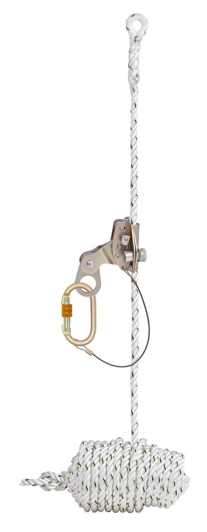 KARAM PN 2007 Detachable Galvanized Steel Fall Arrester on Twisted Rope Anchorage Line