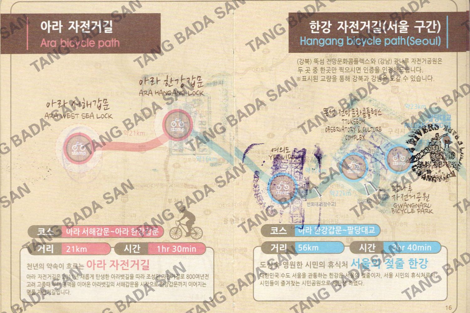 아라 자전거길 - 한강 자전거길(서울 구간)