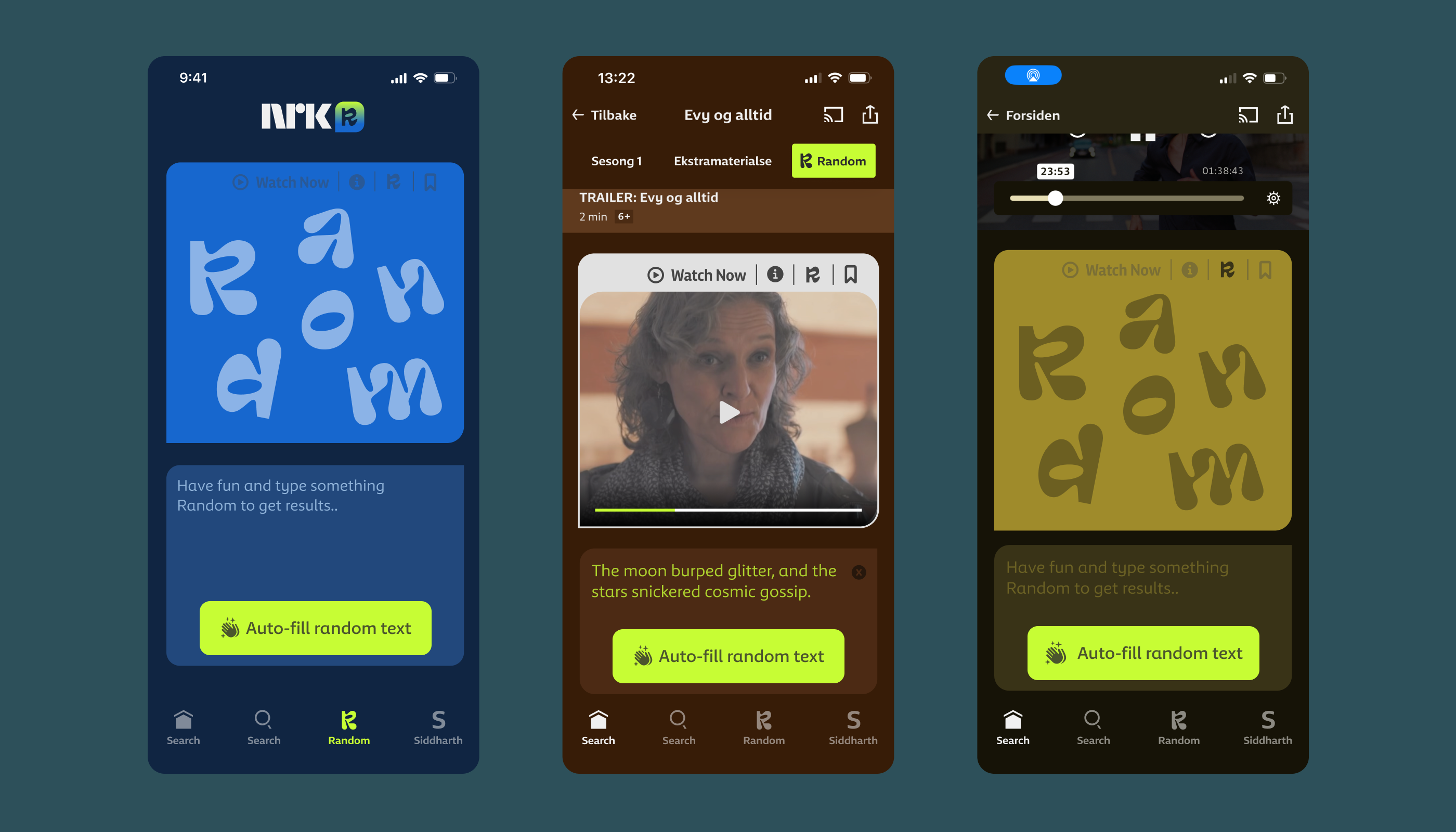Random could also be integrated as feature in other parts of the user viewing journey.