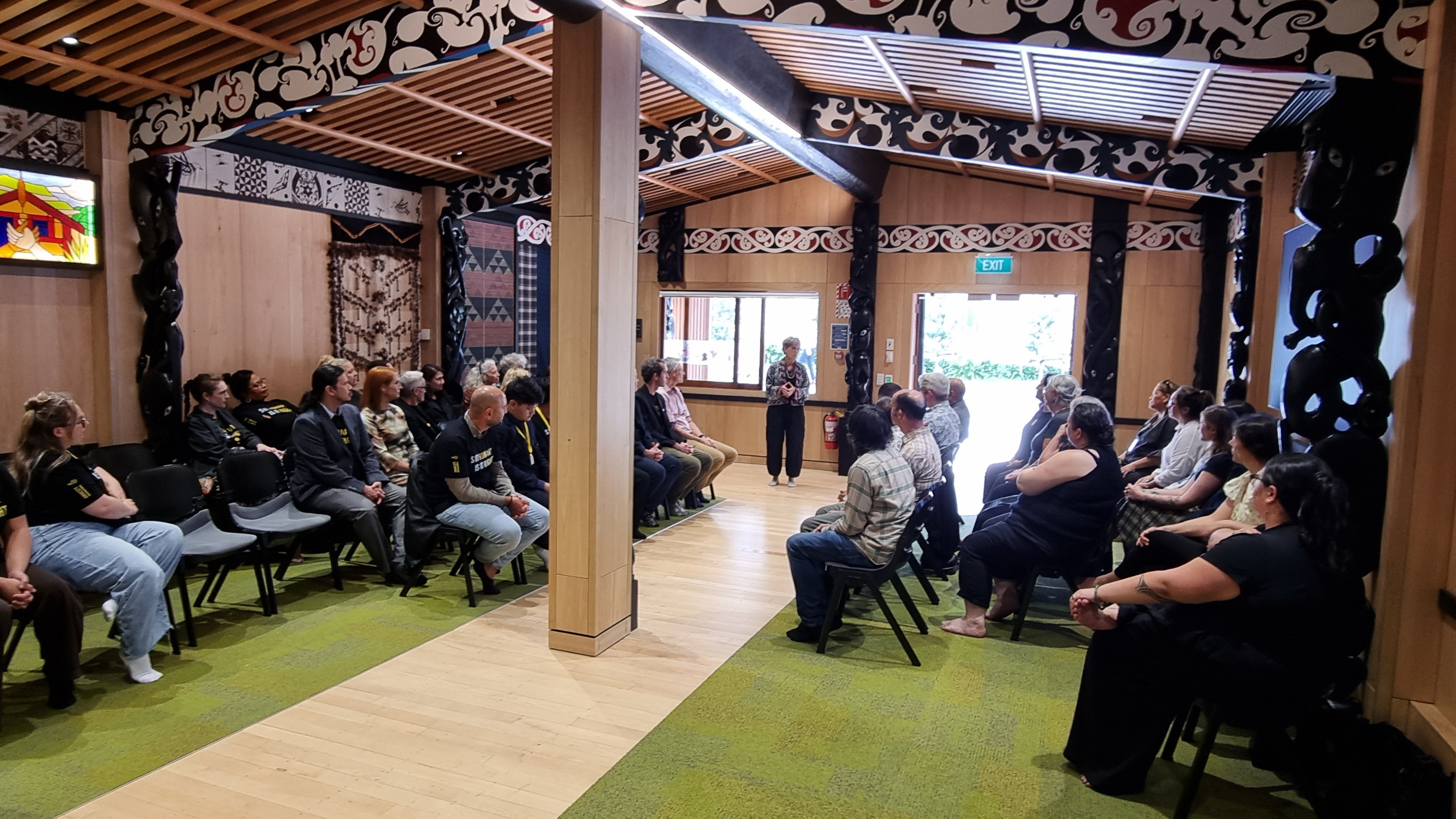 Agnes Callamard at a pōwhiri in Tāmakai Makaurau Auckland