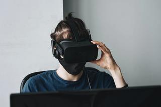 A person wearing a VR headset