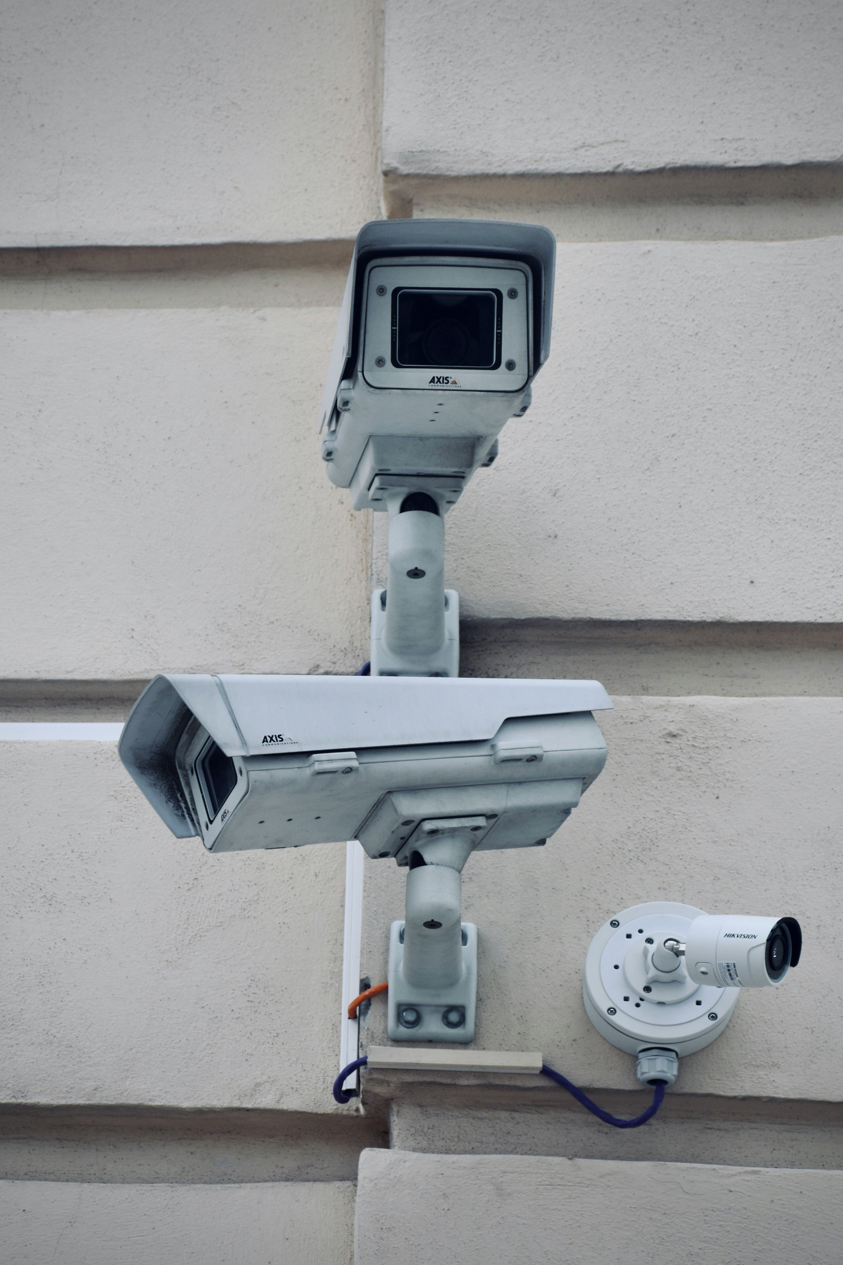 security cameras on a building wall