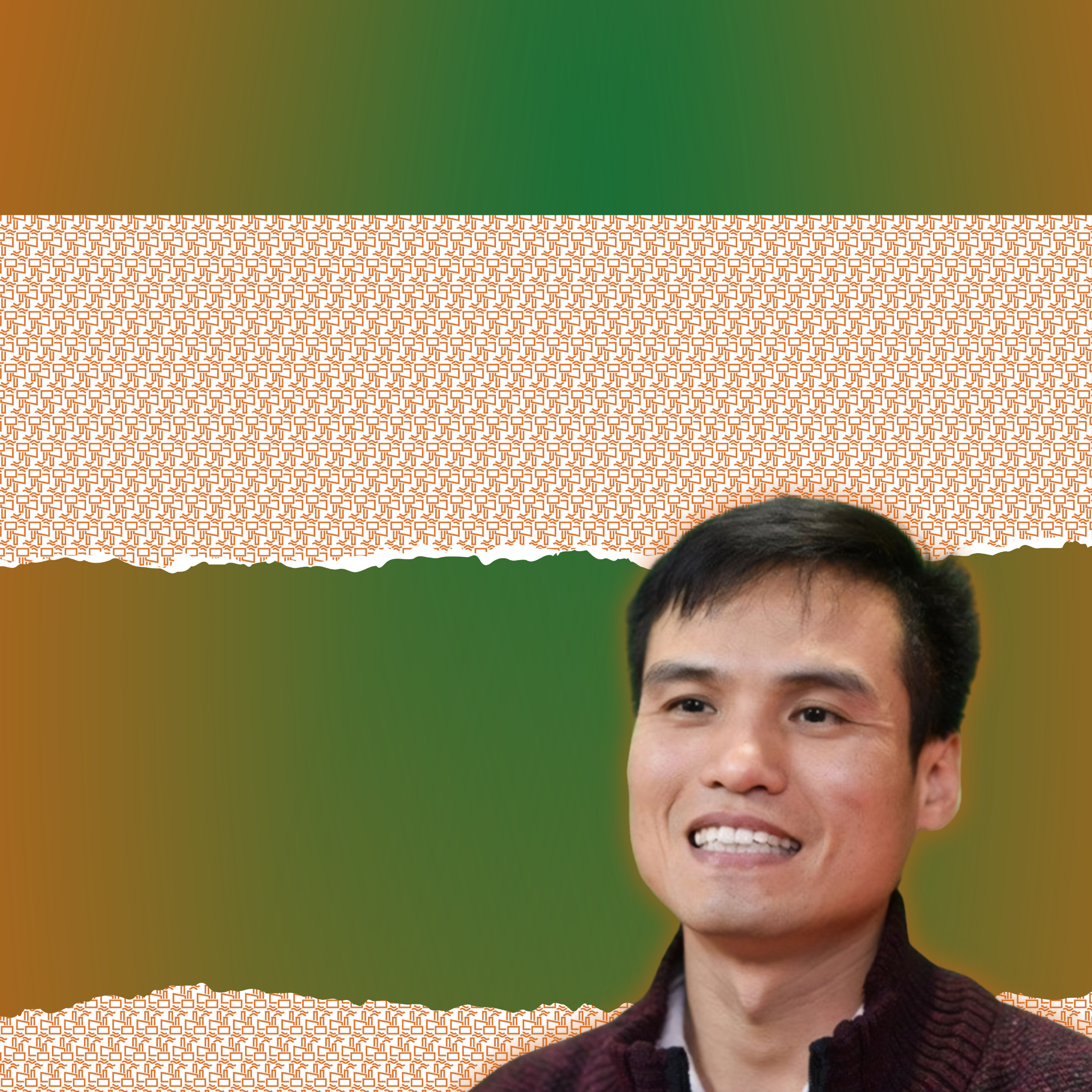 Dang Dinh Bach smiles against a green and orange background