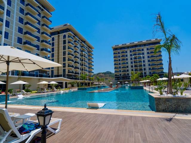Apartament 1+1 z widokiem na basen – Exodus Riverside, Demirtaş