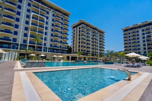 Apartament 1+1 z widokiem na basen – Exodus Riverside, Demirtaş