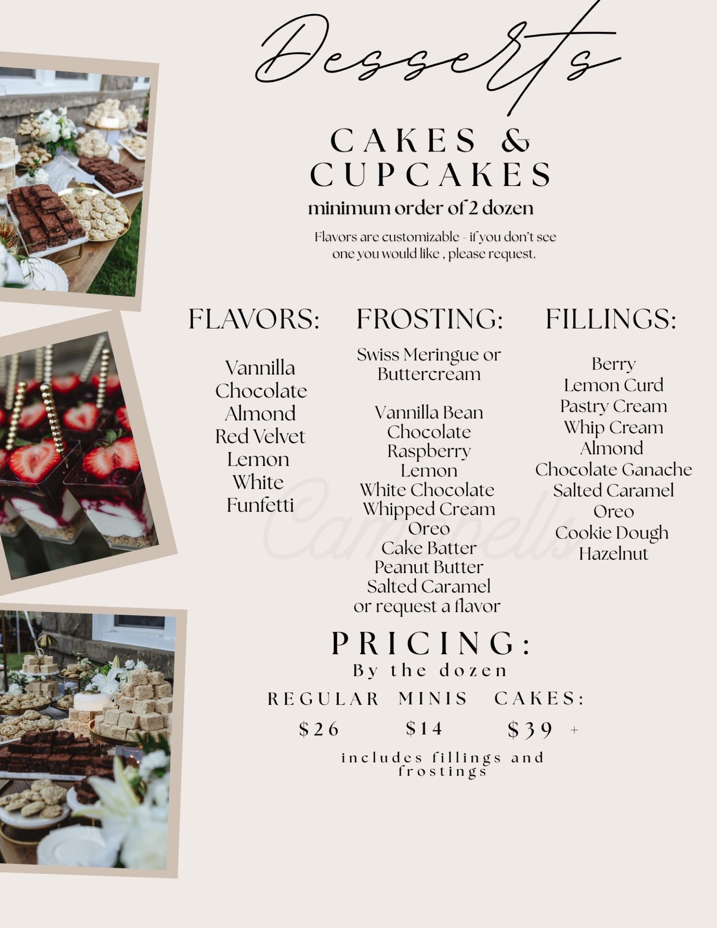 Dessert Menu, page 2