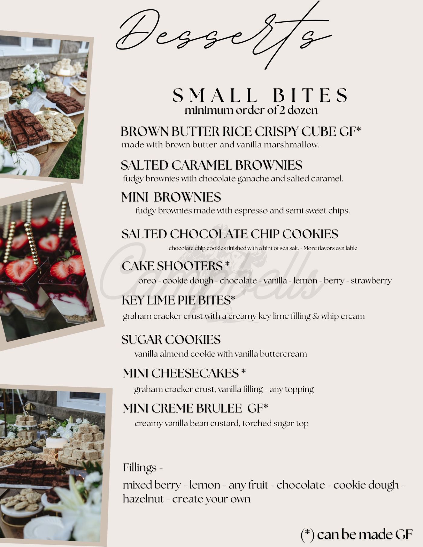 Dessert Menu, page 1