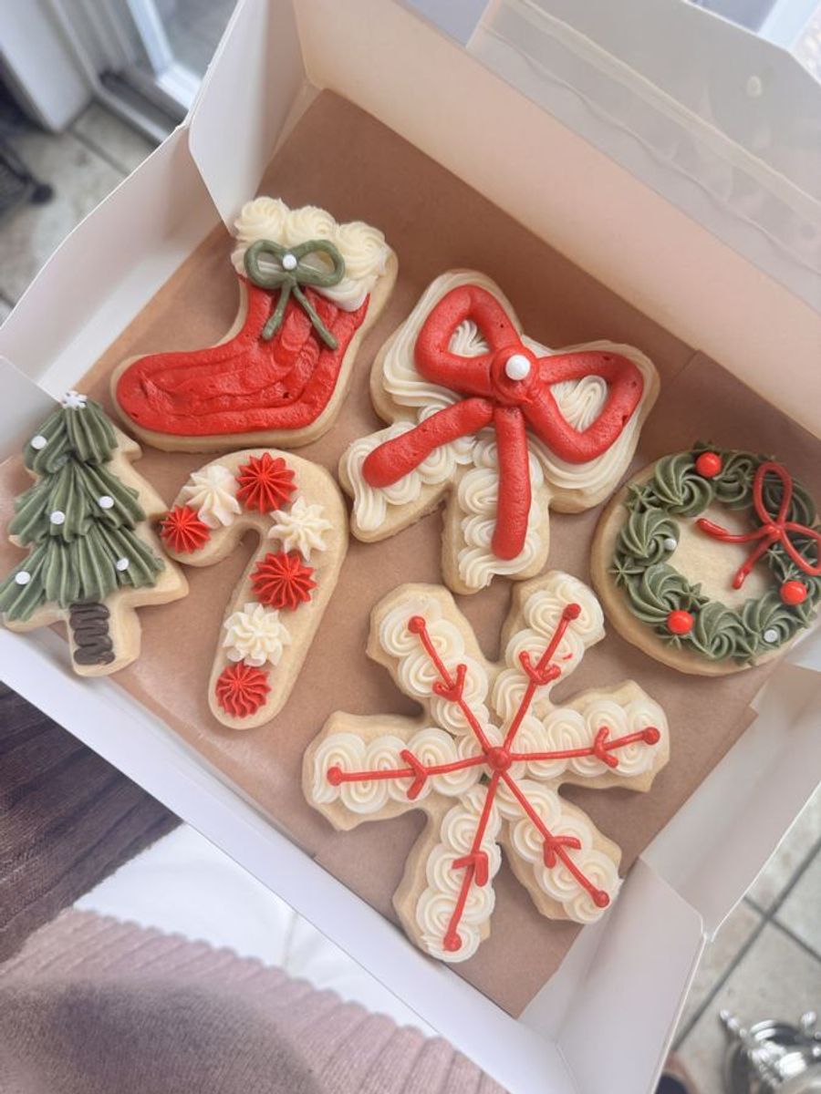Decorated holiday cookies