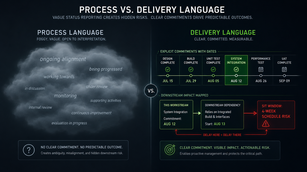 Process vs. delivery language comparison