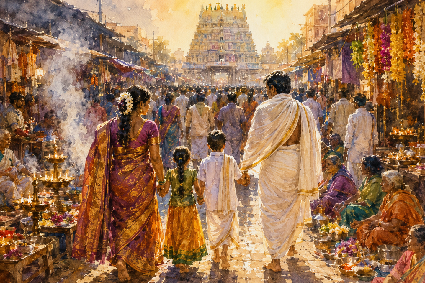 Temple premises on a Festival day