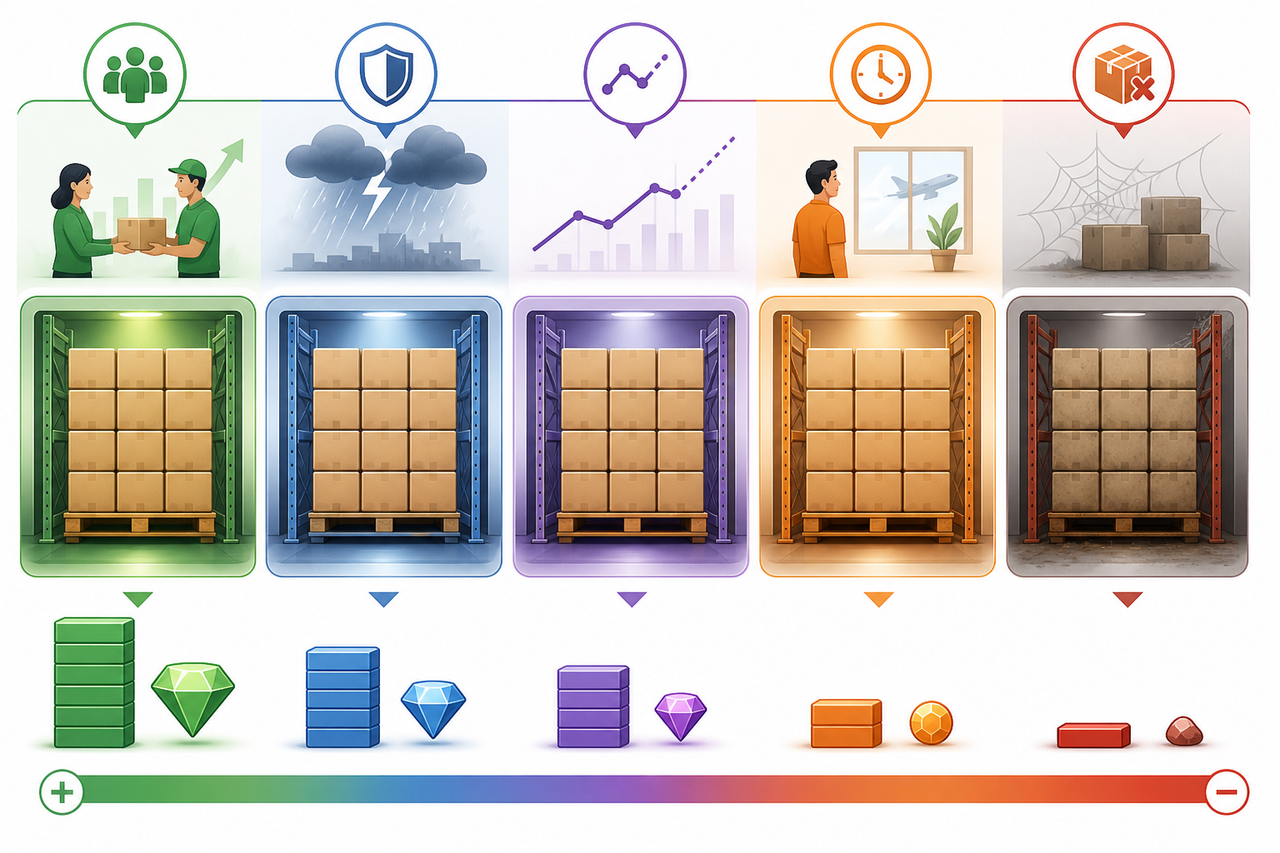 Finished-goods inventory purpose