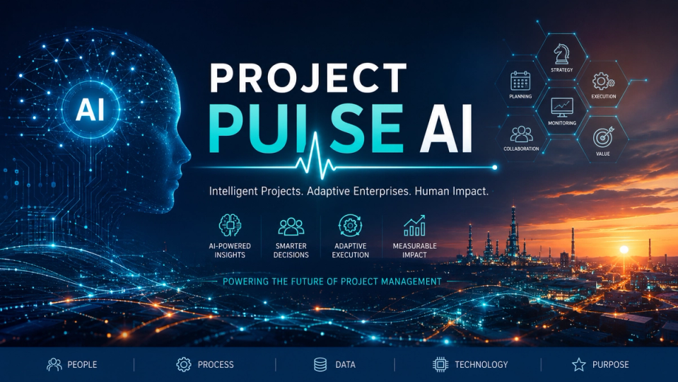 Project Pulse AI explores the future of AI-driven project management, intelligent enterprises, digital transformation, leadership, PMOs, automation, and enterprise systems in the age of adaptive organizations