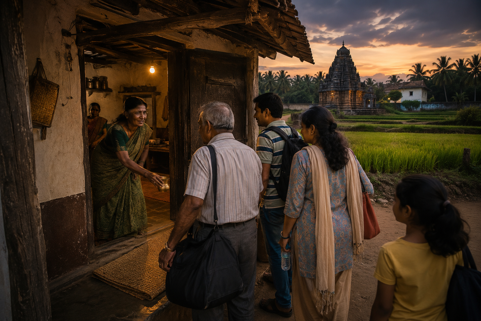 Rural welcome at twilight hour