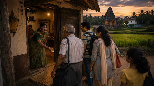 Rural welcome at twilight hour