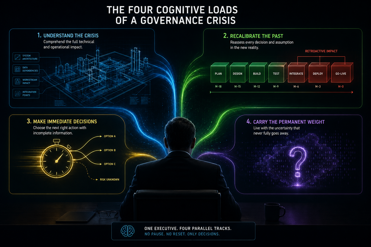 The four cognitive loads of a governance crisis