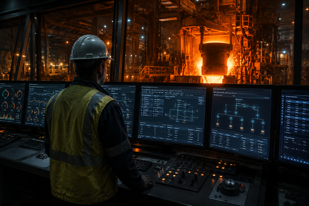 Industrial control in molten glow