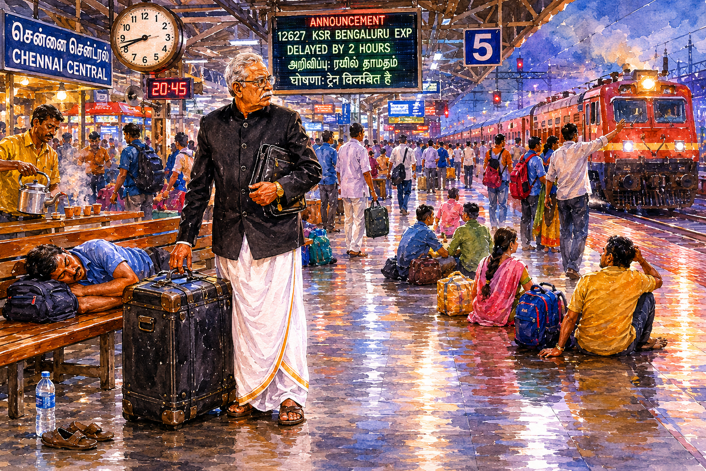 Chennai Central at dusk