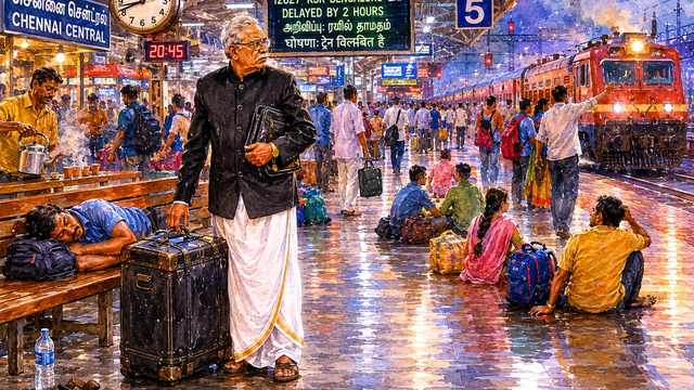 Chennai Central at dusk